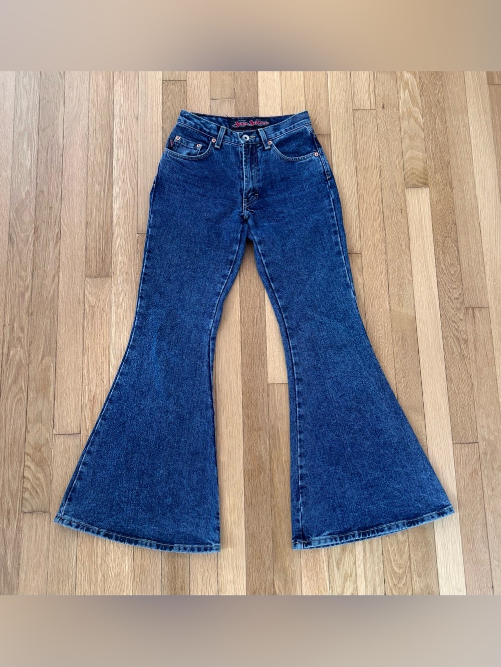 Vintage 90s JNCO Girlie Stuff SLACKER Wide Flare Jeans S1066 Size 1 Made in USA